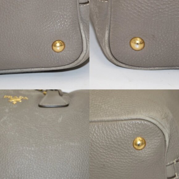 Prada Pomice Vitello Daino Shopper Tote - Dark Grey - Picture 13 of 15